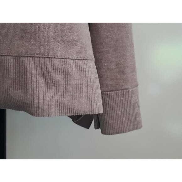 Zara Side Split Ruffle Hem Hi Lo Super Soft Lightweight Large Sweater  Brown - Picture 4 of 6